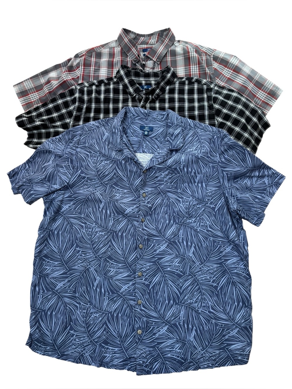 Bundle of 3 Mens XXXL George Casual Short Sleeve Button Down Shirts (3 Pack) 3XL